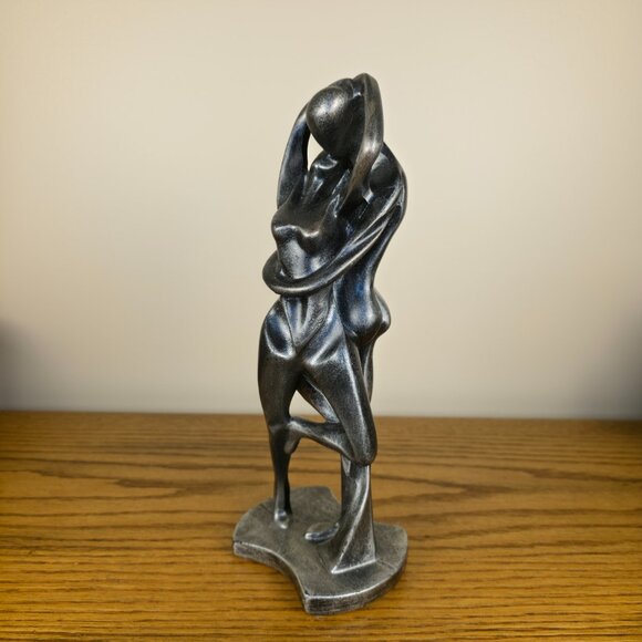 Abstract Embracing Couple Statuette • Modern Figurative Sculpture • 11.5" - Picture 2 of 10